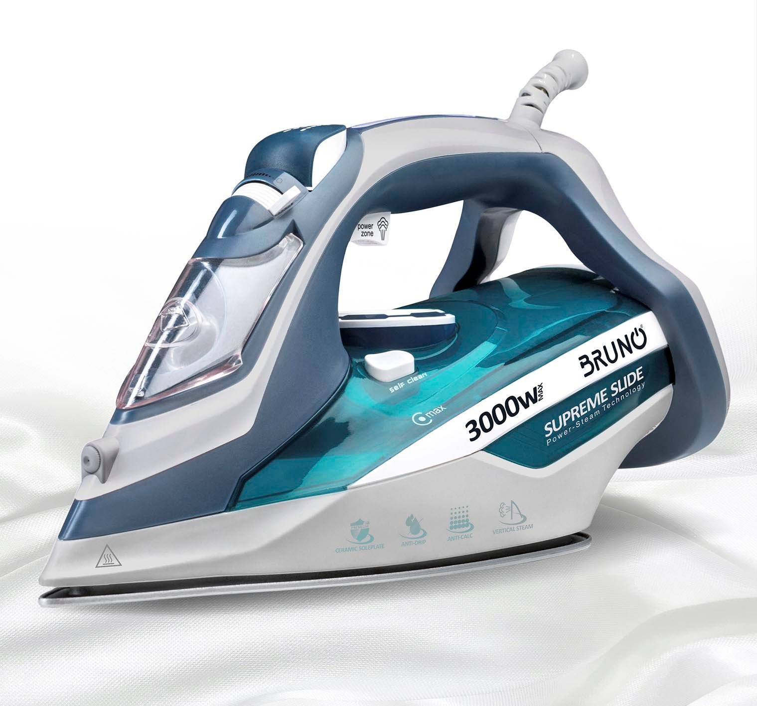 BRUNO σίδερο ατμού Supreme Slide BRN-0146 με κεραμική πλάκα, 3000W