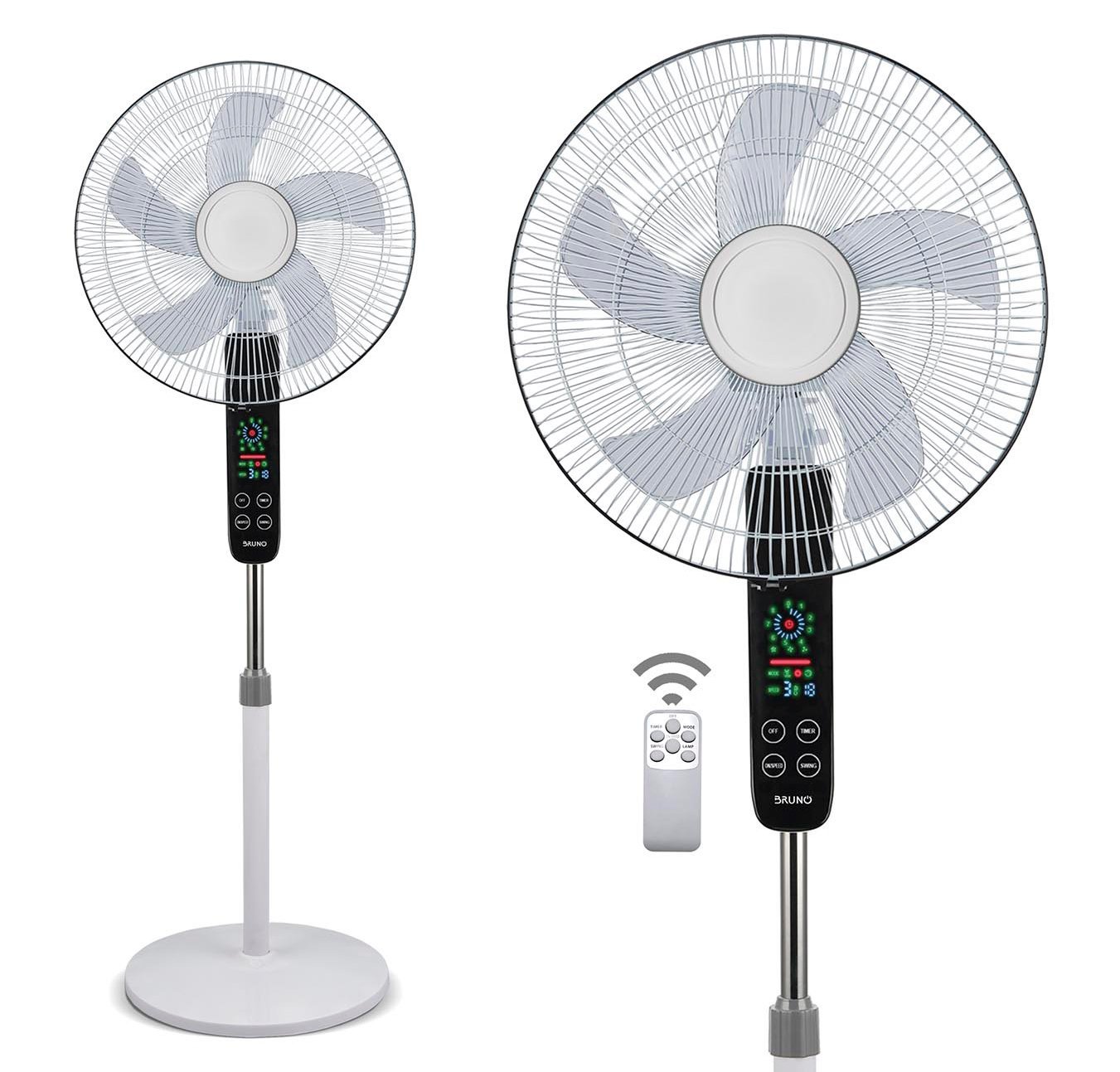 BRUNO ανεμιστήρας προηγμένων λειτουργιών BRN-0189 με τηλεχειριστήριο, 45W, Φ43εκ x 130εκ, λευκός