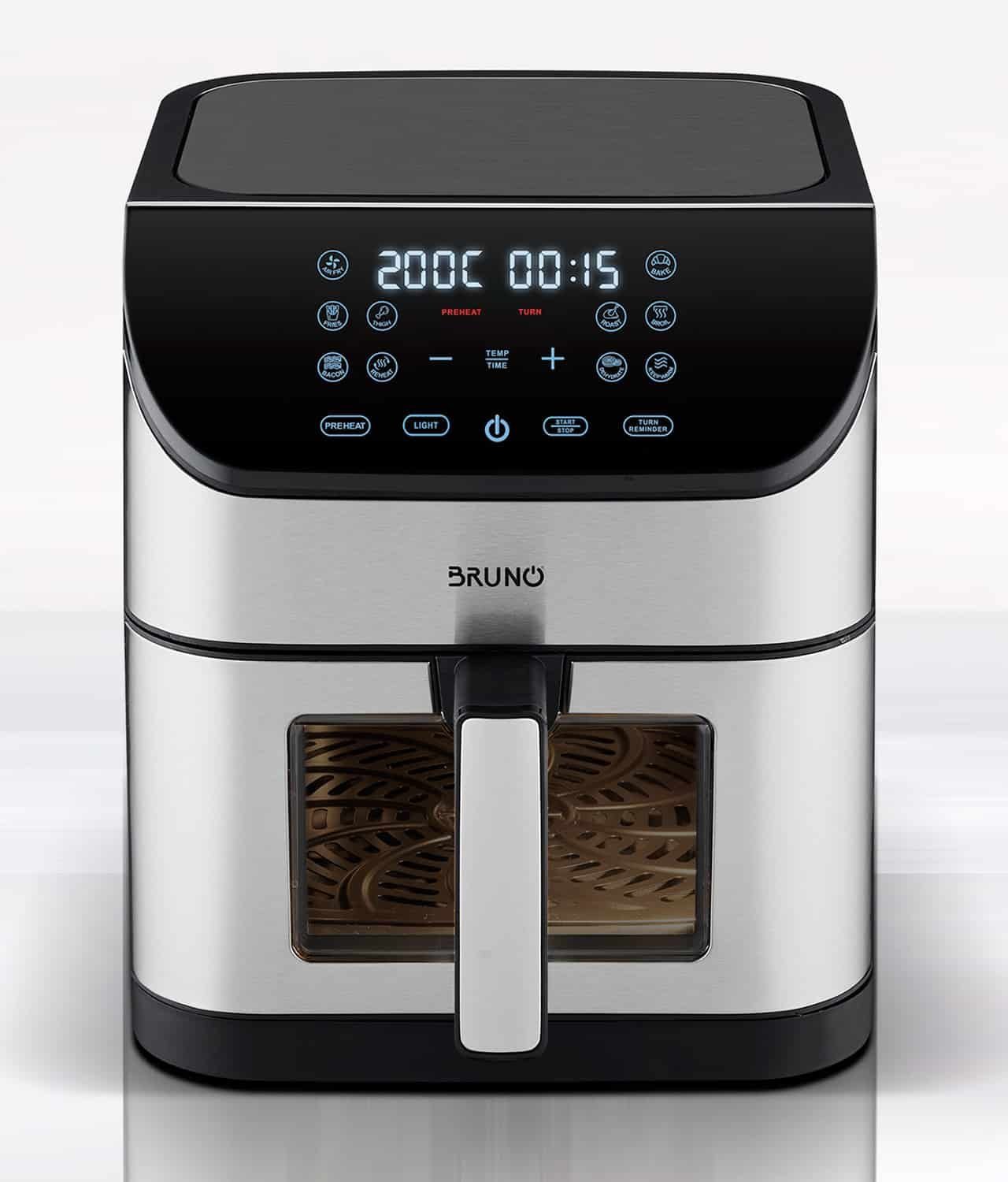 BRUNO φριτέζα αέρος BRN-0194, 8lt, 1800W, inox/μαύρη