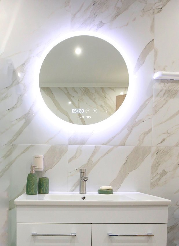 BRUNO καθρέφτης μπάνιου LED, στρόγγυλος, 24W, Φ80cm, IP67 - Image 3