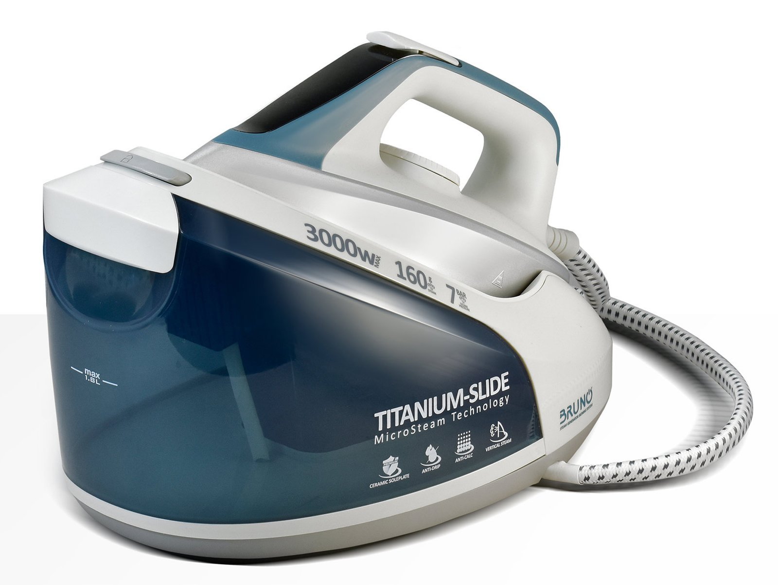 BRUNO σύστημα σιδερώματος BRN-0260, πίεσης 7bar, με δοχείο 1.8L, 3000W