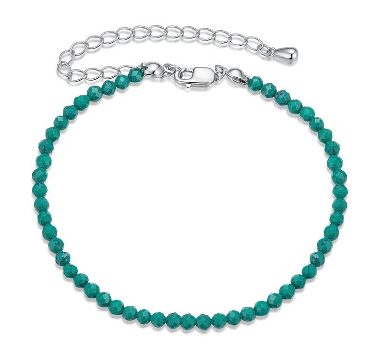 BAMOER βραχιόλι BSB204-GN με συνθετική τουρκουάζ, ασήμι 925, πράσινο