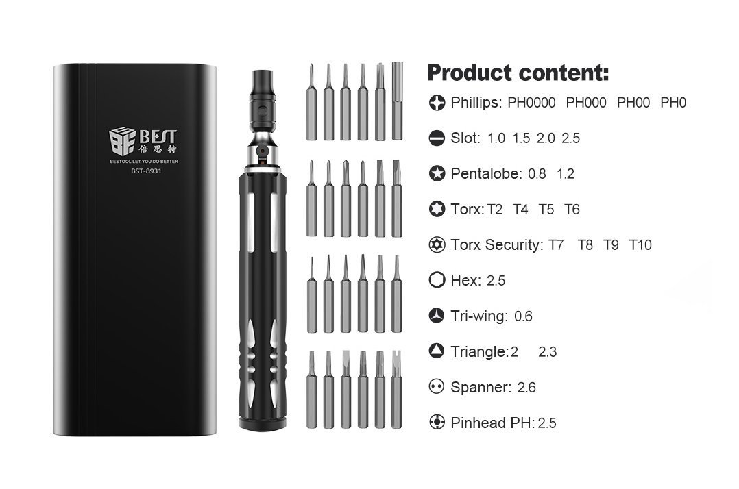 BEST set κατσαβιδιών ακριβείας BST-8931, 24 τεμάχια - Image 2