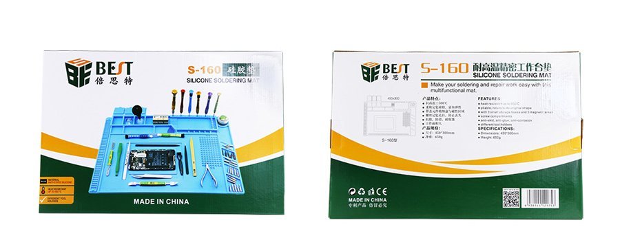 BEST βάση εργασίας S-160, αντιστατική, ελαστική, 30 x 45cm, μπλε - Image 3