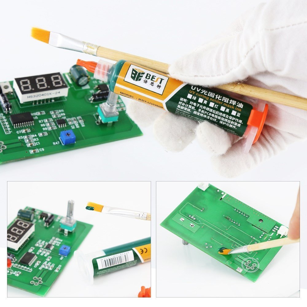BEST PCB Repairing UV Solder mask ink, 10cc, πράσινο - Image 2