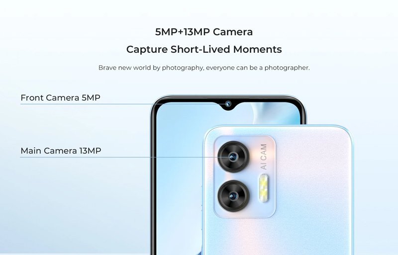 OUKITEL smartphone C36, 6.56", 4/128GB, 5150mAh, μαύρο - Image 3