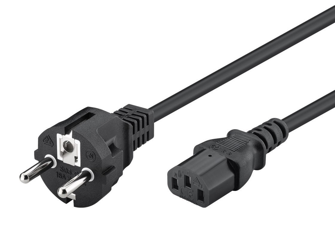 POWERTECH καλώδιο τροφοδοσίας Η/Υ & οθόνης P002, 3x0.75mm², copper, 1.5m, μαύρο