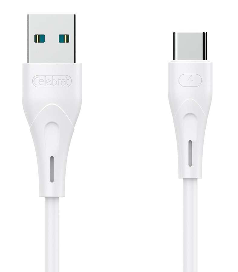 CELEBRAT καλώδιο USB-C σε USB CB-18T, 3A, 480Mbps, 1m, λευκό