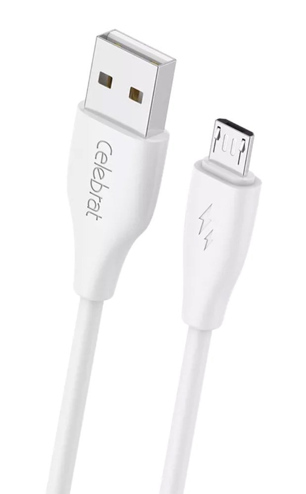 CELEBRAT καλώδιο micro USB σε USB CB-31, 3A, 480Mbps, 1m, λευκό