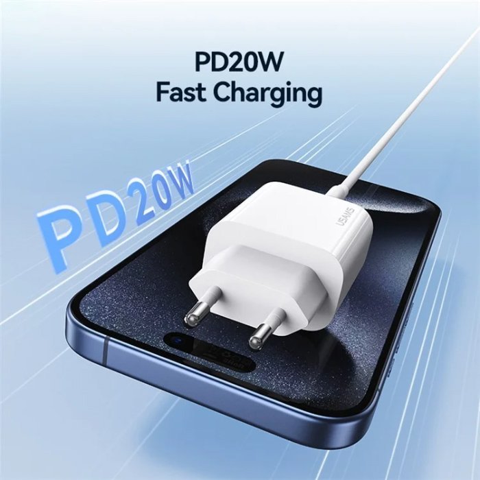 USAMS φορτιστής τοίχου CC226, USB-C, 20W, λευκός - Image 2