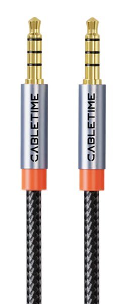 CABLETIME καλώδιο ήχου 3.5mm CT-AM35M, gold plated, 0.5m, μαύρο