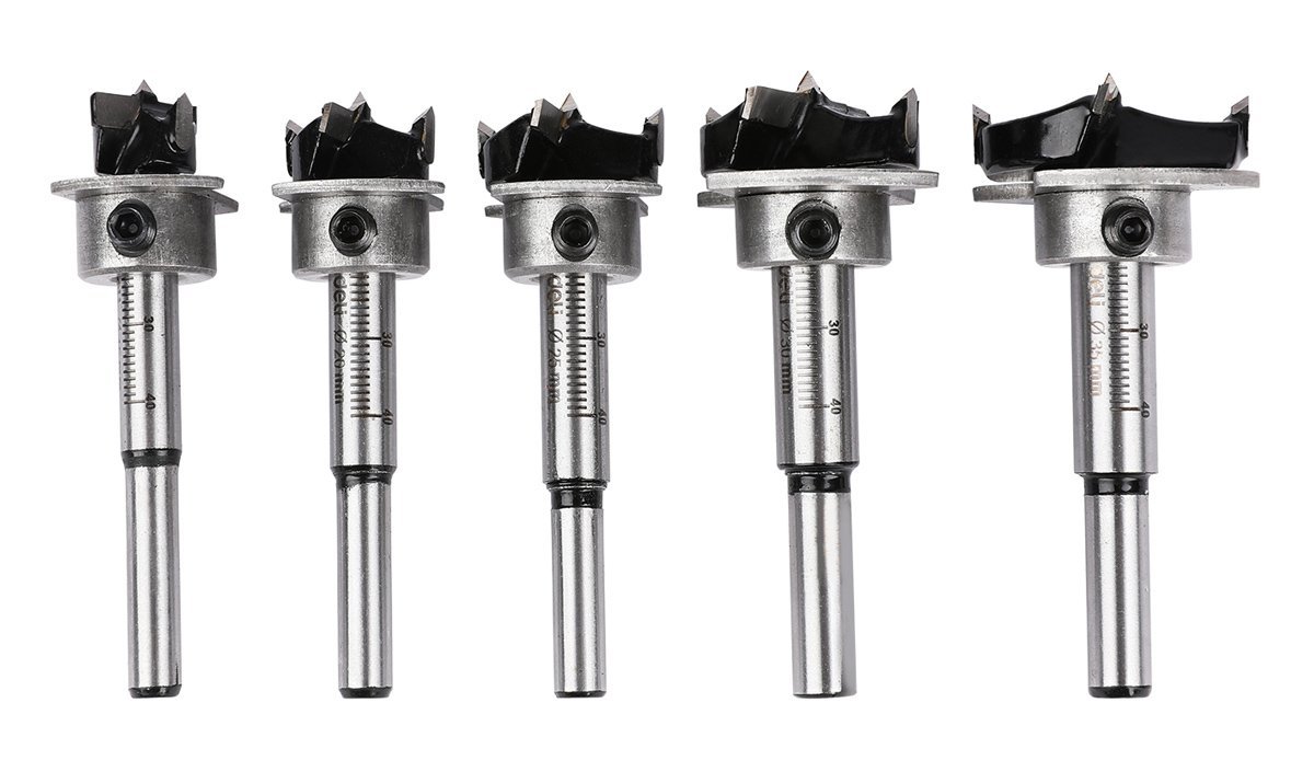 DELI σετ τρυπάνια μεντεσέ DH-MKK005-ED1 για ξύλο/πλαστικό, TCT λεπίδα, 15-35mm, 5τμχ