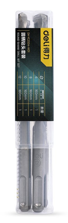 DELI σετ τρυπάνια DH-YCZ004-WD1 για τοίχο, 40Cr YG8, 6/8/10/12x160mm, SDS Plus, 4τμχ - Image 3