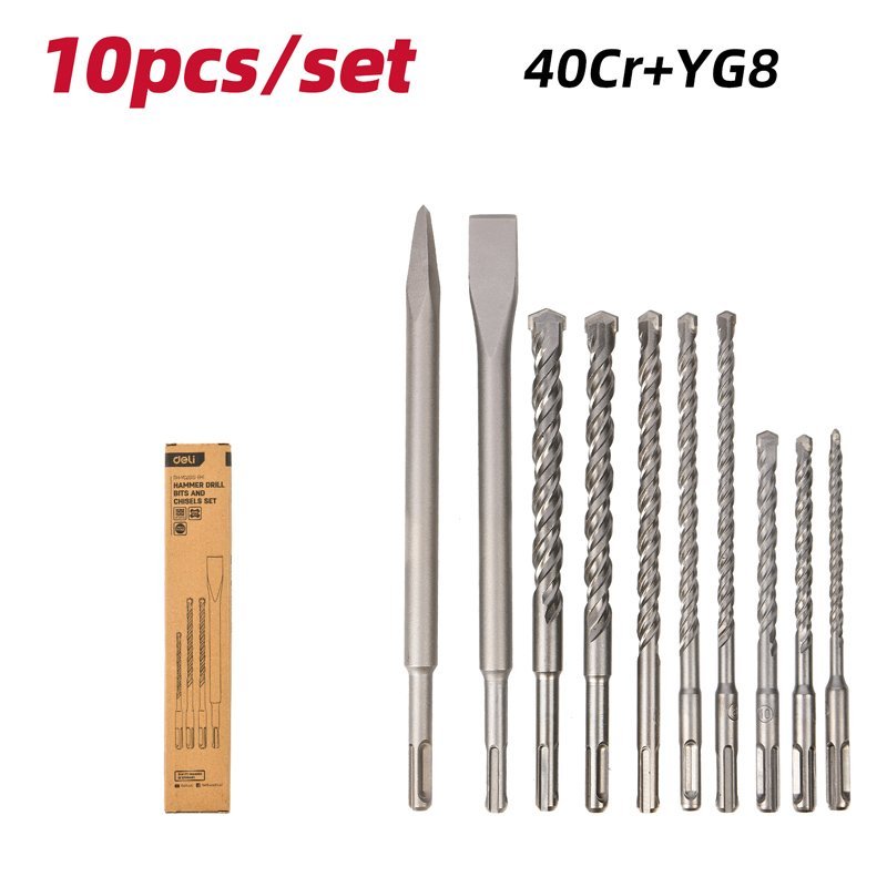 set trypania/kalemi/veloni gia toicho, 40Cr YG8, SDS Plus, 10tmch Set 3