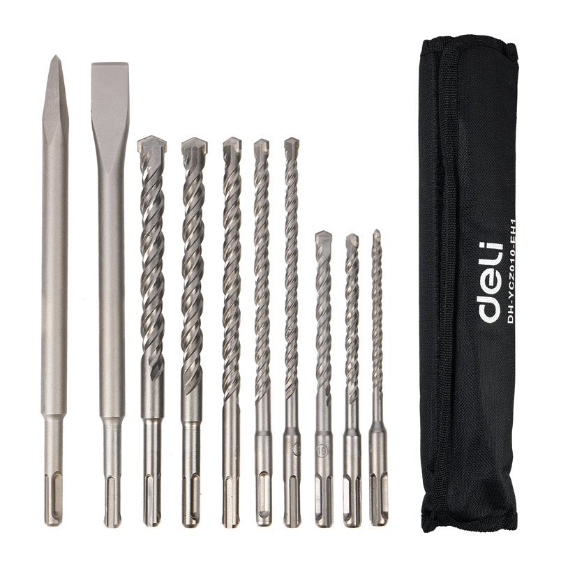 set trypania/kalemi/veloni gia toicho, 40Cr YG8, SDS Plus, 10tmch Set 1