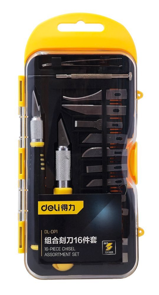 DELI σετ κοπίδια ακριβείας DL-DP1 με θήκη, 16τμχ - Image 4
