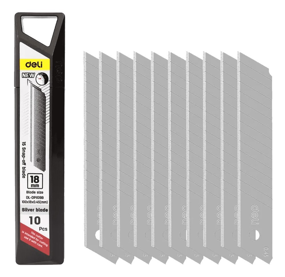 DELI ανταλλακτικές λεπίδες DL-DPJ09B για κοπίδι, 18mm, 10τμχ