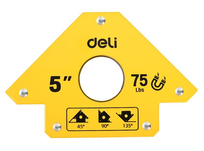 DELI μαγνητική γωνία συγκόλλησης DL-HDW75 με 45°/90°/135° γωνίες, 5", 34kg