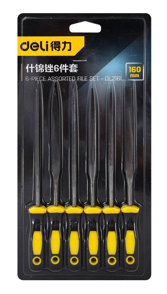 DELI σετ λίμες DL75108 με αντιολισθητική λαβή, μετάλλου, 160mm, 6τμχ - Image 3