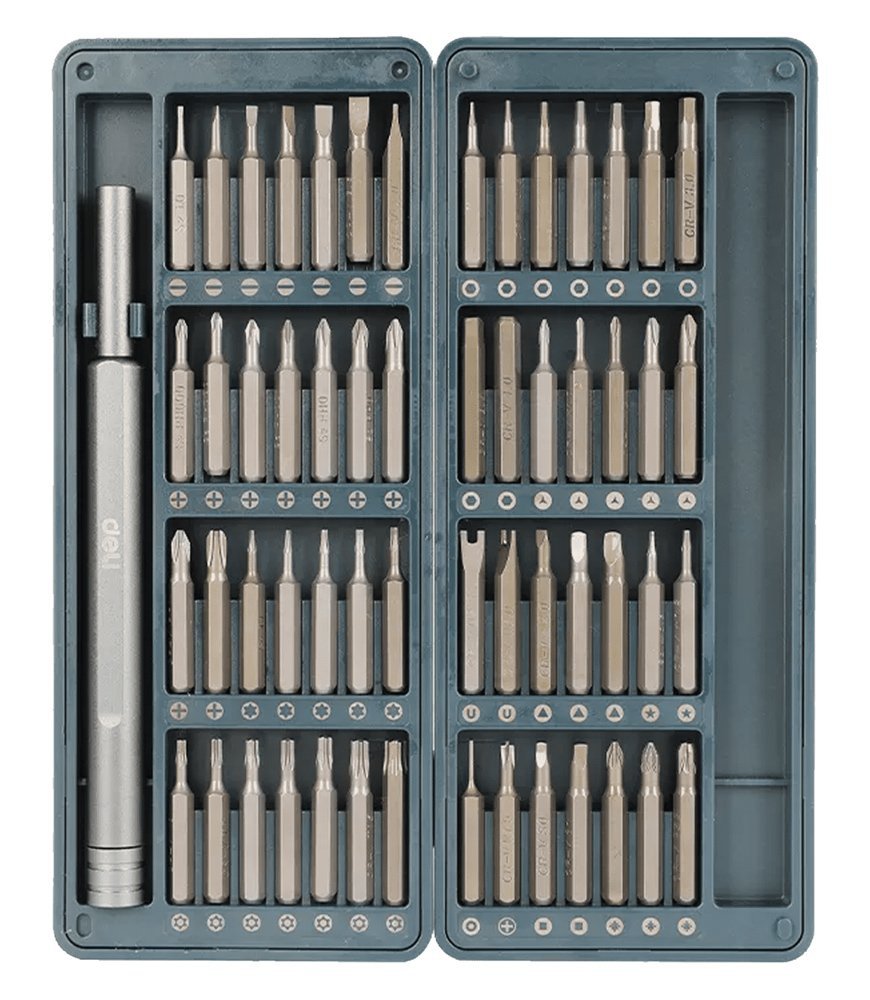 DELI σετ κατσαβίδι ακριβείας DL241057 με 56 μύτες, με θήκη, 57τμχ