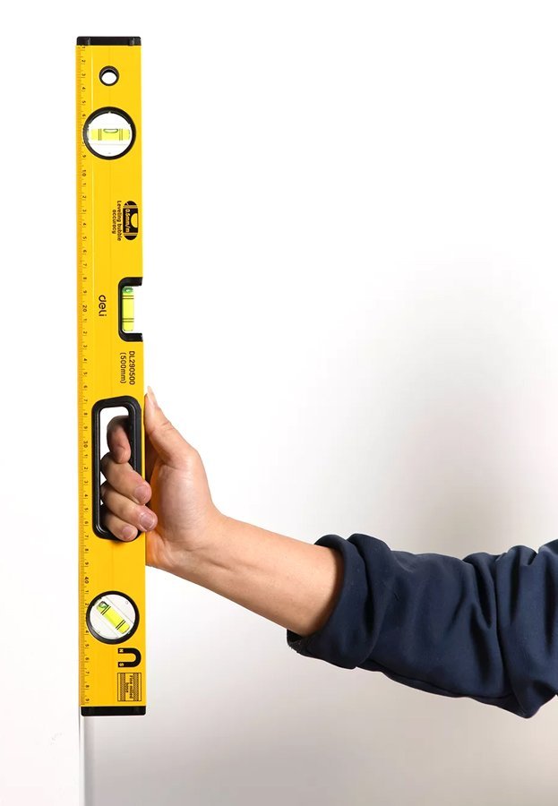 DELI αλφάδι DL290800 με 3 μάτια & χάρακα, μαγνητικό, 80cm - Image 4