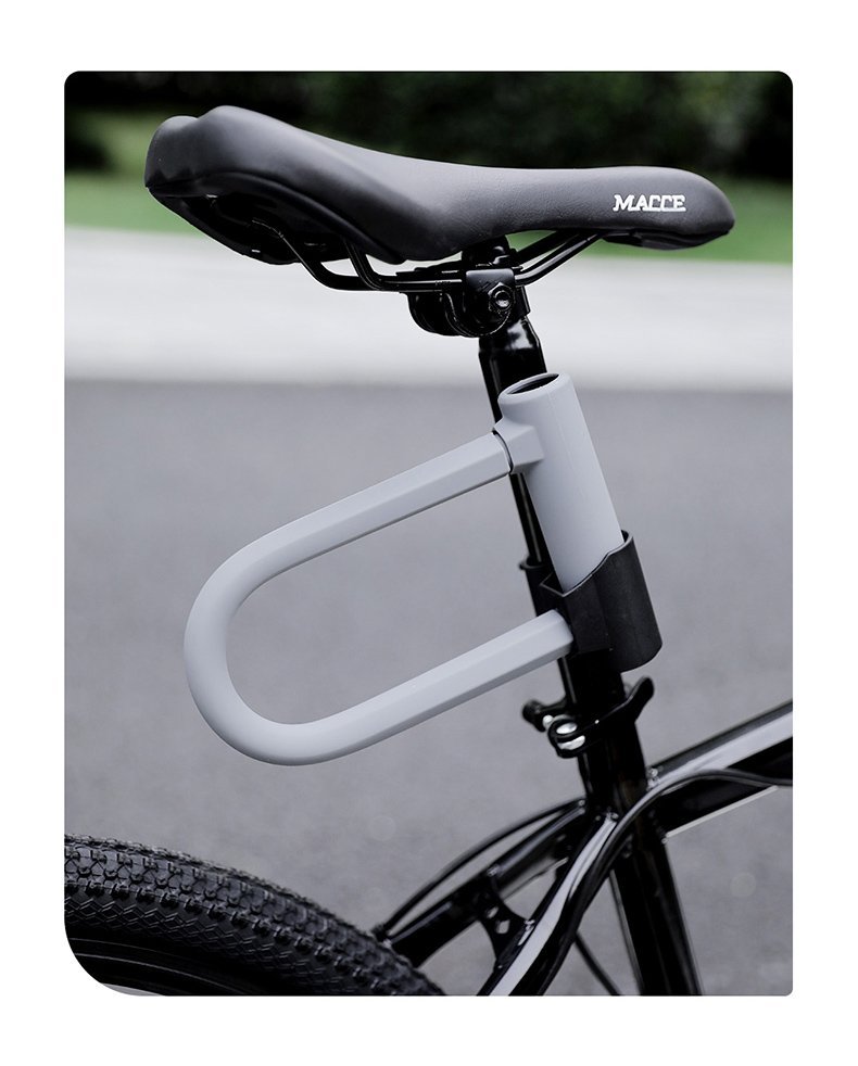 DELI κλειδαριά πέταλο ποδηλάτου με κλειδί DL508102, 126x196mm, γκρι - Image 4