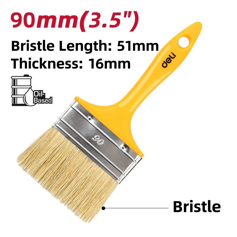 DELI πινέλο βαφής DL509138 με φυσικές τρίχες, πλαστική λαβή, 90mm - Image 2
