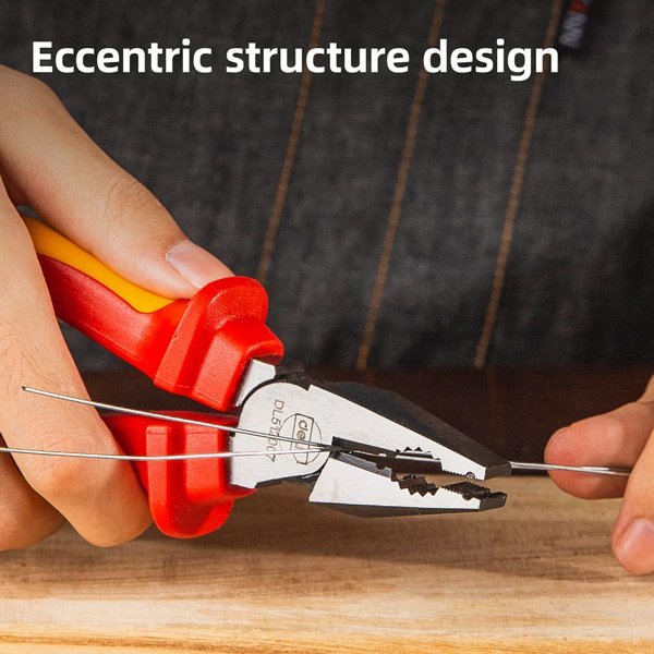 DELI πένσα ίσια ηλεκτρολόγου DL512007, μόνωση VDE 1000V, 18cm - Image 2