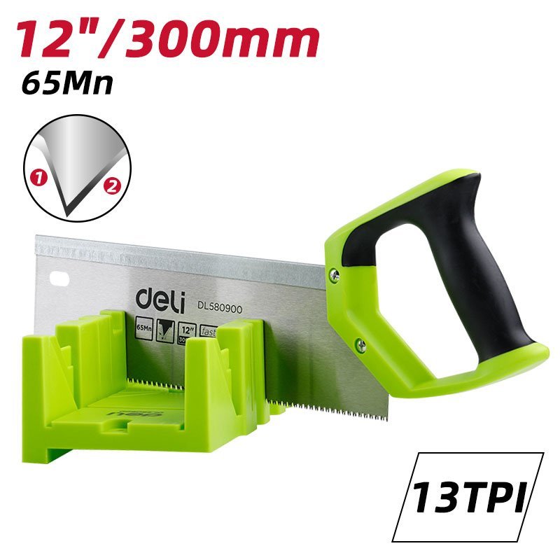 DELI πριόνι ξύλου DL580900 με φαλτσοκούτι, 300mm, 13 TPI - Image 4