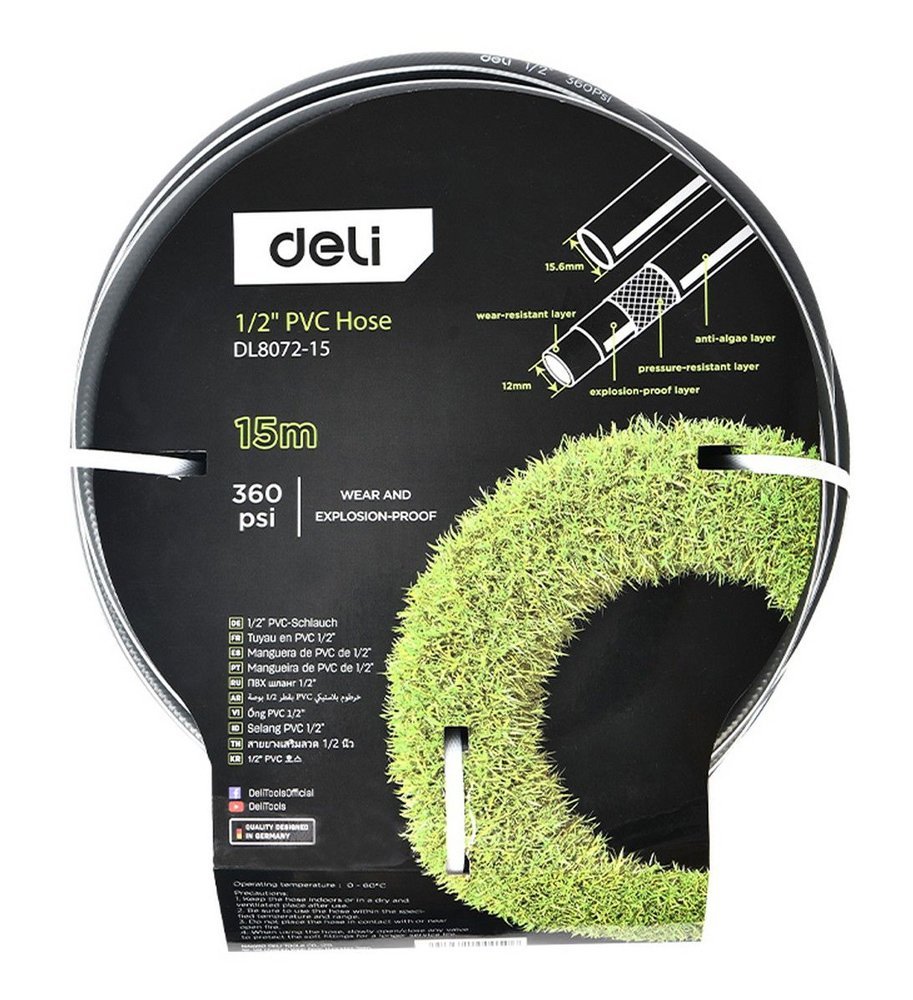 DELI λάστιχο ποτίσματος DL8072-15, 360psi, 1/2", 15m - Image 2