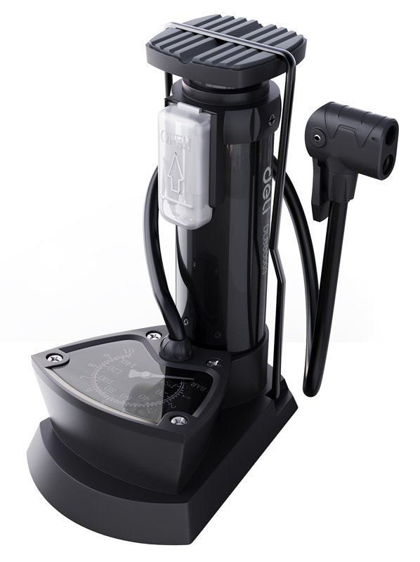 DELI τρόμπα ποδιού DL880003 με μανόμετρο, 140PSI, μαύρη