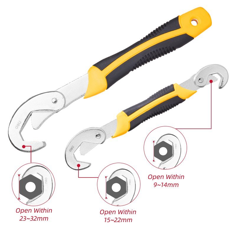 DELI σετ γαντζόκλειδα DL932-2, με αντιολισθητική λαβή, 9-32mm - Image 4