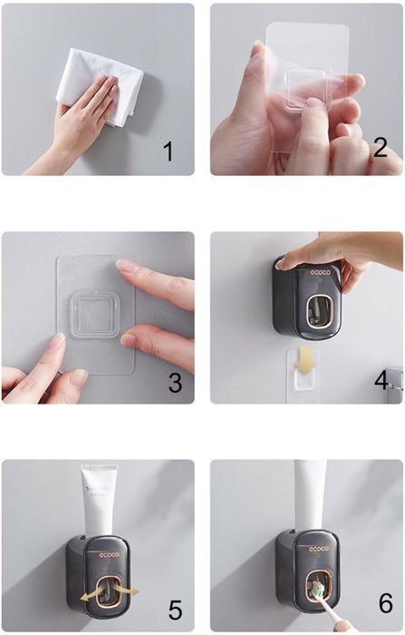 ECOCO διανεμητής οδοντόκρεμας E2232, μαύρος - Image 4