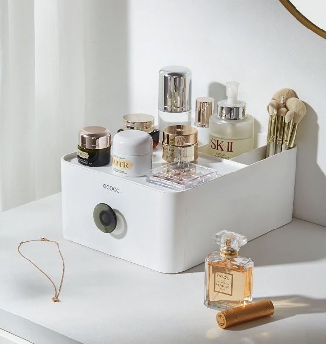 ECOCO θήκη οργάνωσης E2334, επιτραπέζια, 28x21x11cm, λευκή - Image 3