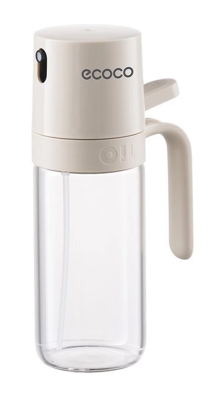 ECOCO γυάλινο δοχείο λαδιού E24235 με ψεκαστήρα, 250ml, γκρι