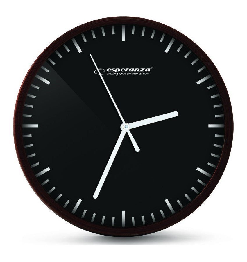 ESPERANZA ρολόι τοίχου Budapest EHC010K, 20cm, μαύρο-όψη ξύλου