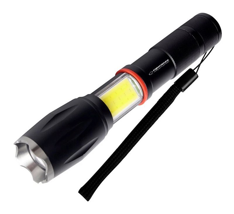 ESPERANZA φορητός φακός LED EOT070, 250lm, IPX3, zoom, με μαγνήτη, μαύρος