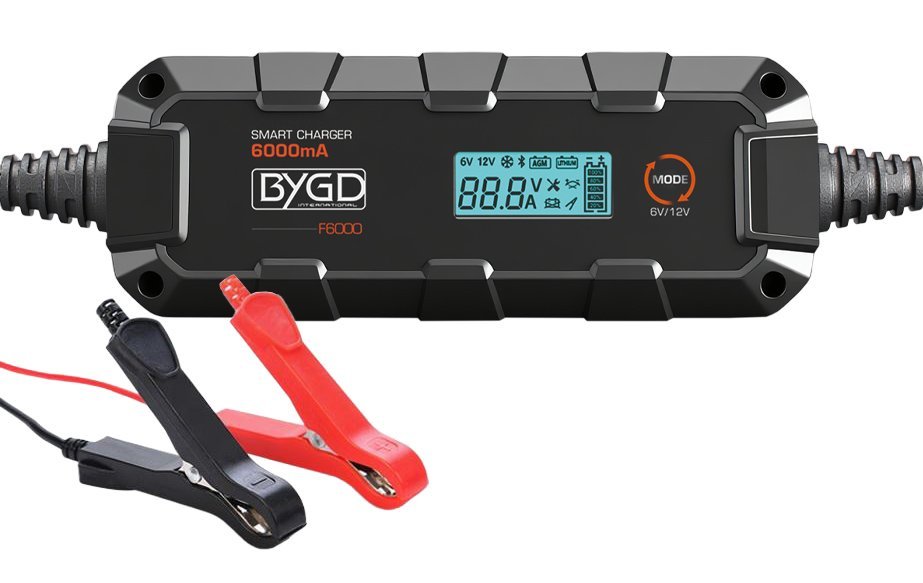 BYGD φορτιστής & συντηρητής μπαταρίας αυτοκινήτου F6000 με οθόνη, 6-12V/6A