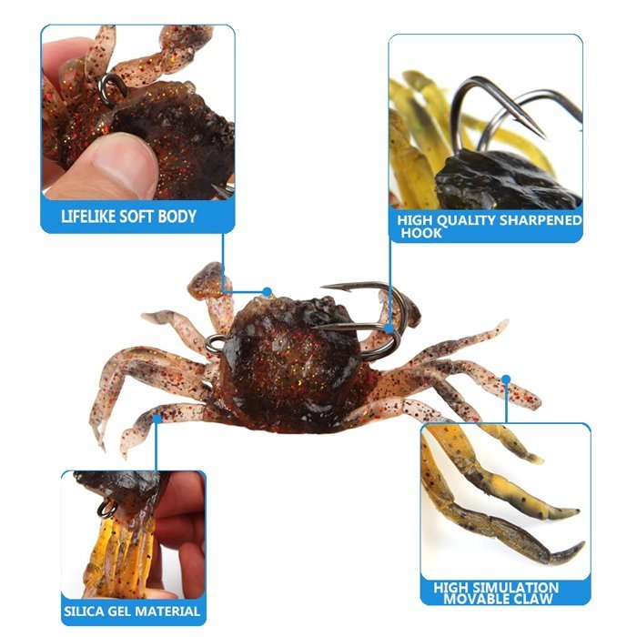 Τεχνητό δόλωμα καβούρι FISH-0033, με αγκίστρι, 8cm - Image 2