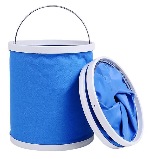 Πτυσσόμενος κουβάς FISH-0051, υφασμάτινος, 13L, Φ24x30cm, μπλε