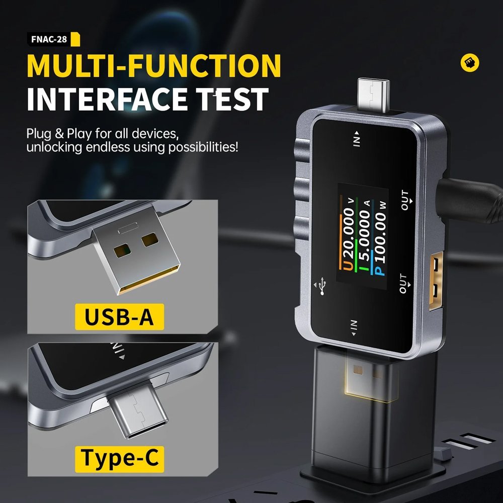 IRSI USB tester fortisis AC-28, USB & USB-C Tester 2