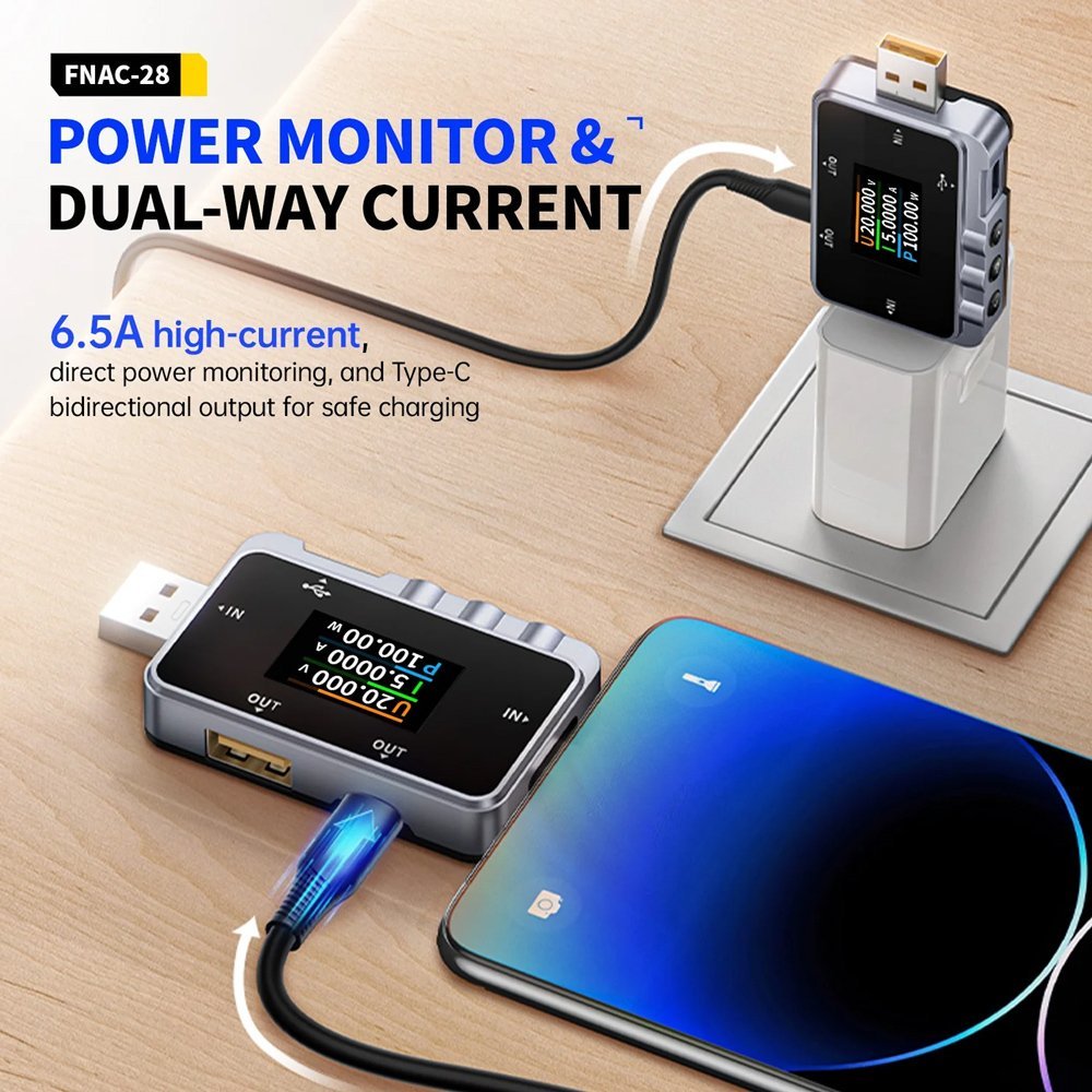 IRSI USB tester fortisis AC-28, USB & USB-C Tester 3