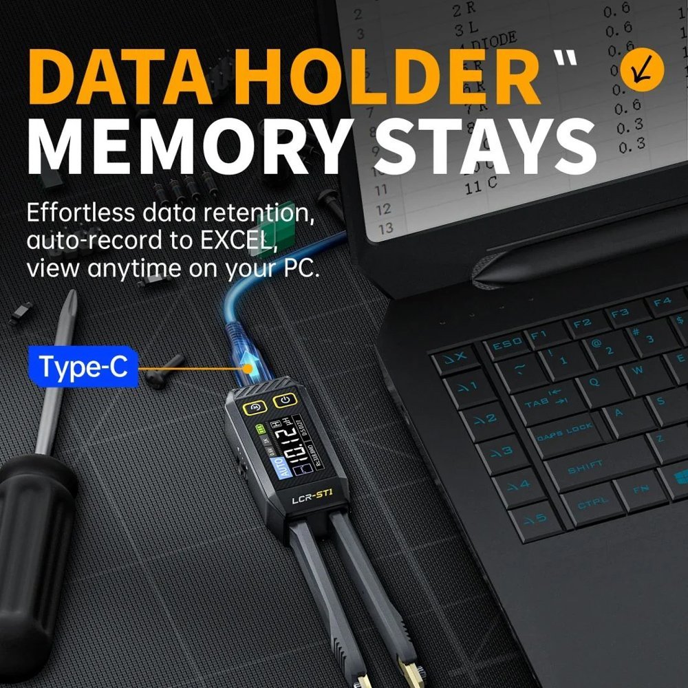 FNIRSI ψηφιακό LCR/SMD/ESR tester LCR-ST1, επαναφορτιζόμενο - Image 6