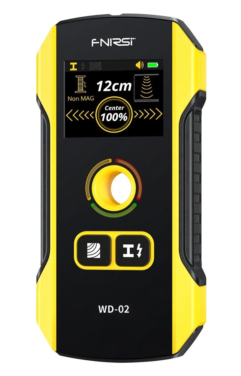 FNIRSI ψηφιακός αναλυτής τοίχου WD-02, ανίχνευση μετάλλου/ξύλου/καλωδίων, επαναφορτιζόμενος
