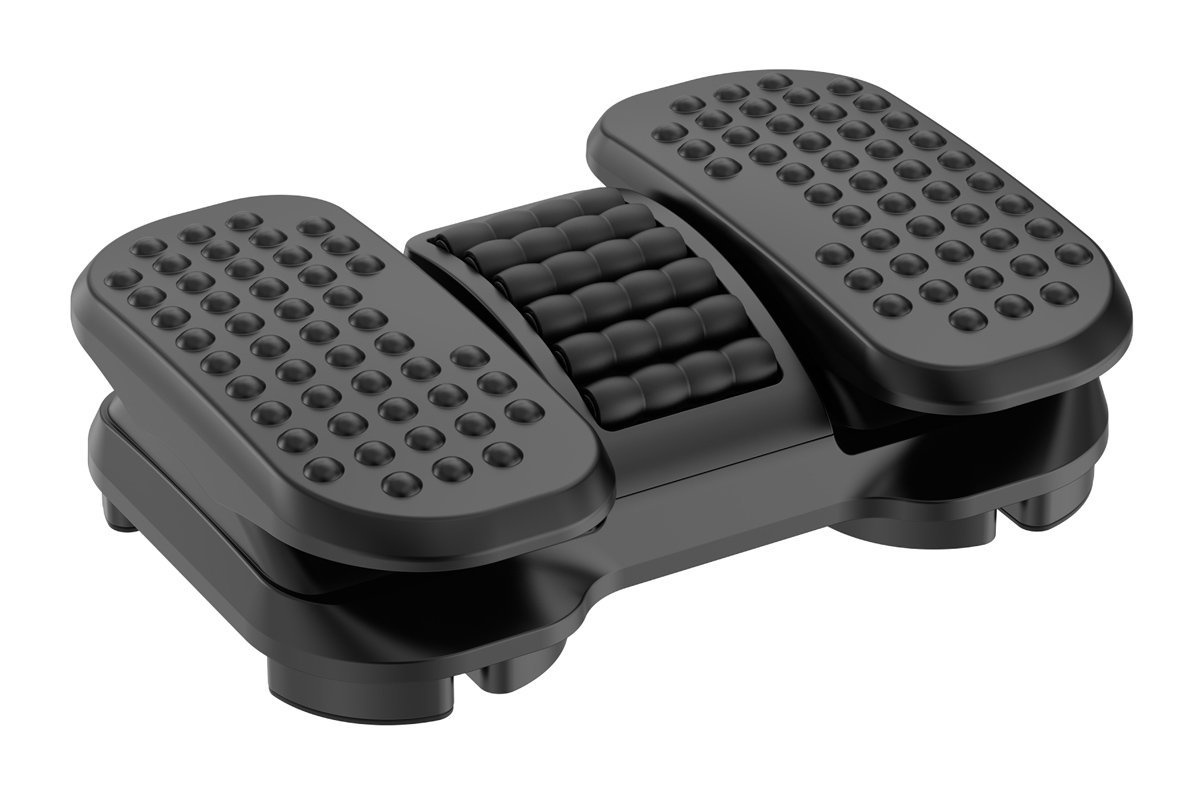 BRATECK υποπόδιο γραφείου FR16-01 με πεντάλ εκγύμνασης ποδιών, μαύρο