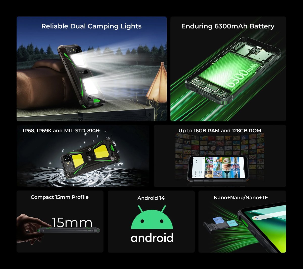 OUKITEL smartphone G5, 6", 4/128GB, 6300mAh, IP68/IP69K, μαύρο - Image 2