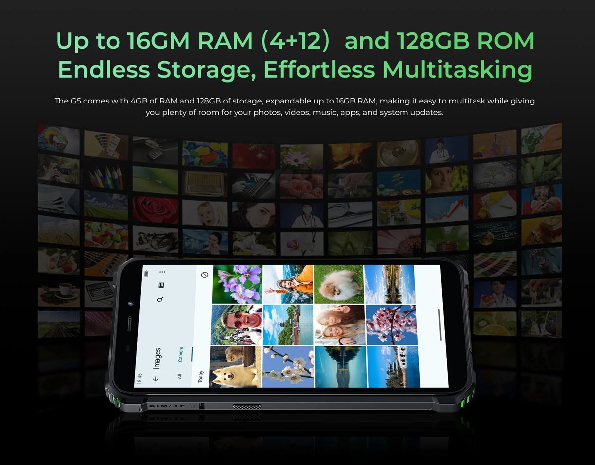 OUKITEL smartphone G5, 6", 4/128GB, 6300mAh, IP68/IP69K, μαύρο - Image 6