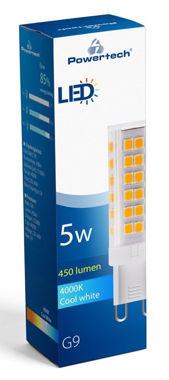 POWERTECH LED λάμπα G9-0001 5W, 4000K, G9, 450lm, RC - Image 3