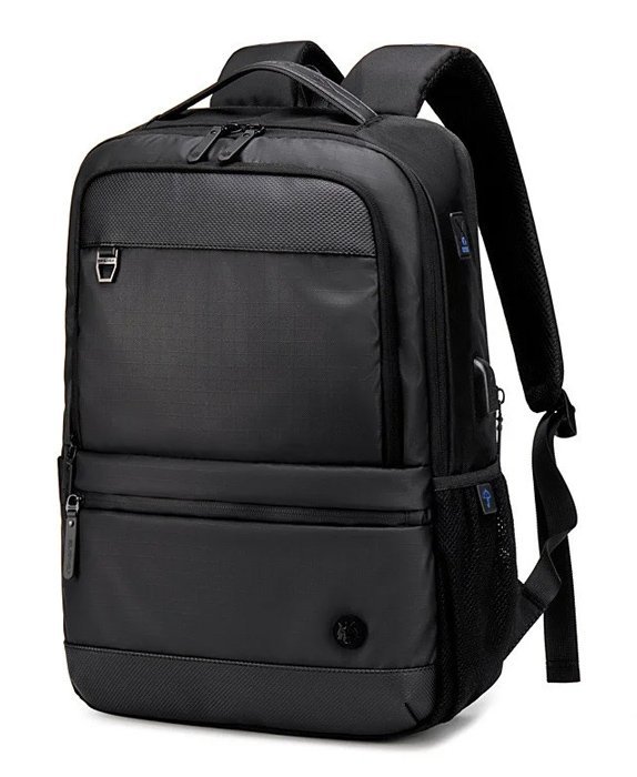 GOLDEN WOLF τσάντα πλάτης, με θήκη laptop 15.6", 20-25L, μαύρη