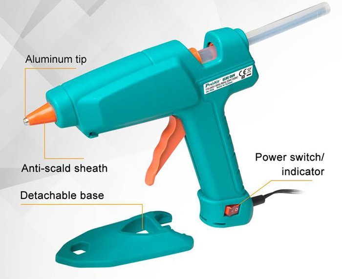 PROSKIT πιστόλι θερμοκόλλησης σιλικόνης GK-392B, 100W, 193 °C - Image 3